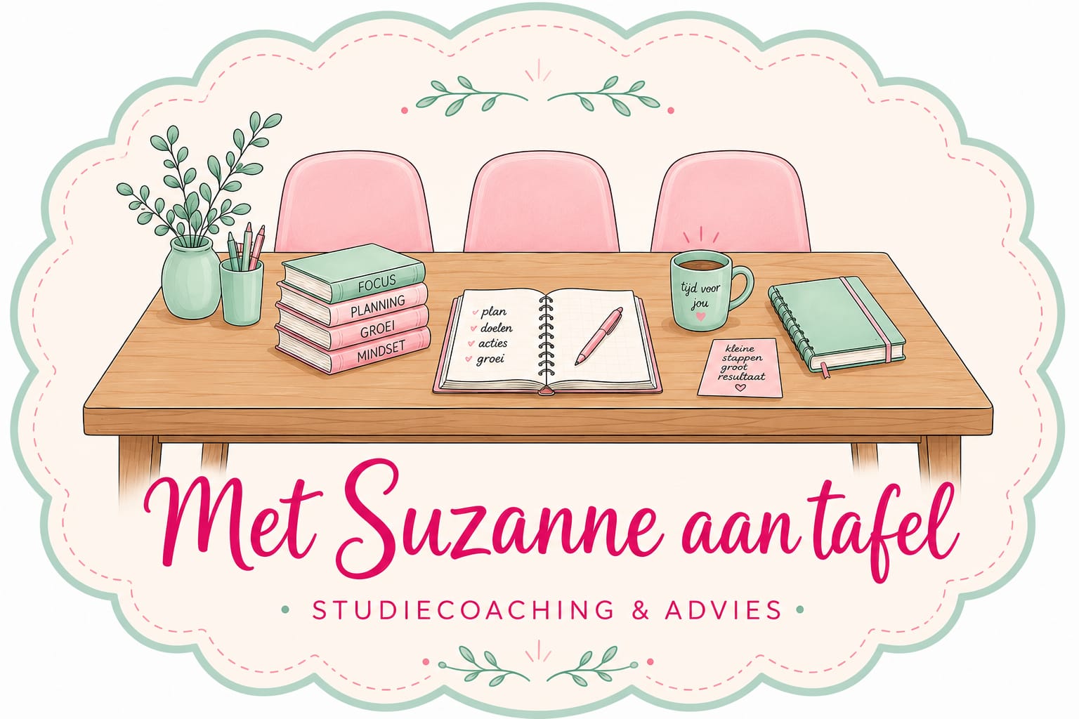 Met Suzanne aan tafel, studiecoaching & advies